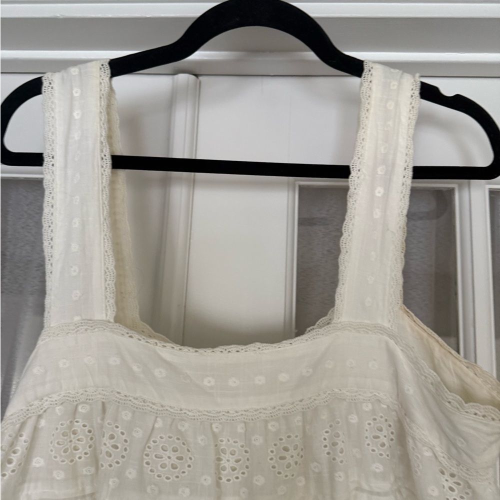 Sezane White 100% Cotton Eyelet Button-Front Sundress - Picture 10 of 10